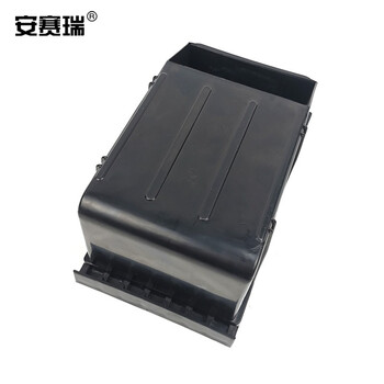 安赛瑞 零件盒 可堆挂背收纳盒 斜口组立式物料盒 电子元件塑料箱 175×105×80mm 黑色 16342
