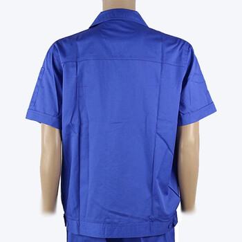 理联 LN-6008D 春秋款劳保工作服 短袖 蓝色 XL