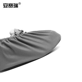 安赛瑞 网布防滑底鞋套 室内布鞋套 无尘车间样板间居家脚套 10双装深灰色 13753