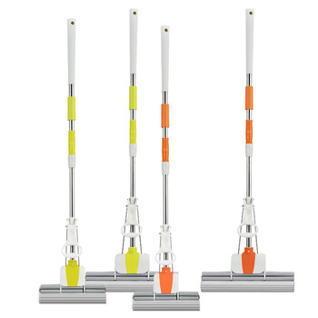 兰诗（LAUTEE）TTB-2013 不锈钢伸缩杆胶棉挤水拖把 免手洗胶棉地拖 绿色38厘米