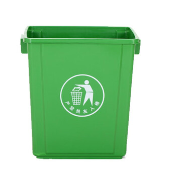 苏识 YJ-A110 长方形无盖垃圾桶厨房办公室用商用 20L加厚无盖 黄色