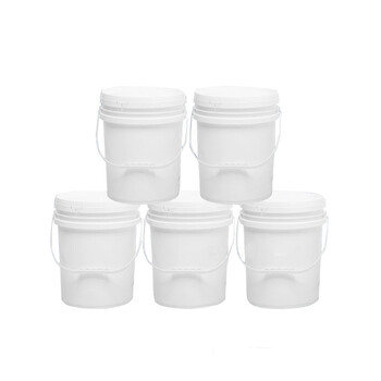兰诗（LAUTEE）BS-640 加厚密封塑料桶 包装桶 耐摔塑料桶 打包桶涂料桶 8升白色