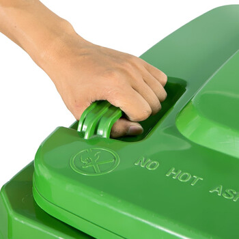 益美得 新国标脚踏分类垃圾桶户外大号环卫垃圾桶 脚踏100L绿色（厨余垃圾）