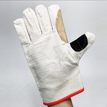 者也（ZYE）劳保手套双层帆布手套手指衬皮加厚铁路手套电焊耐磨机械搬运工地手套 1双