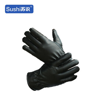 苏识 FHYW0066 冬季保暖触屏皮手套男女骑行防寒防水挡风皮革手套 均码 男士