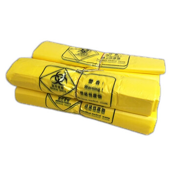 伏兴 黄色医疗垃圾袋 加厚医院医疗废物垃圾袋可定做 手提式5L桶32*38cm 500只