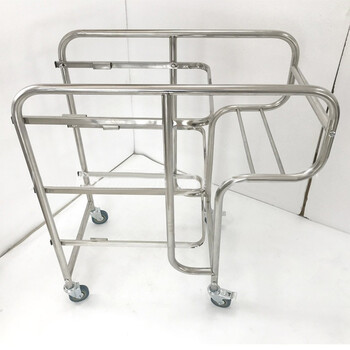 领象 收餐车餐厅收碗车餐盘碗不锈钢手推车移动收餐车带挂桶酒店食堂收台餐车保洁车不锈钢推车 弯把款
