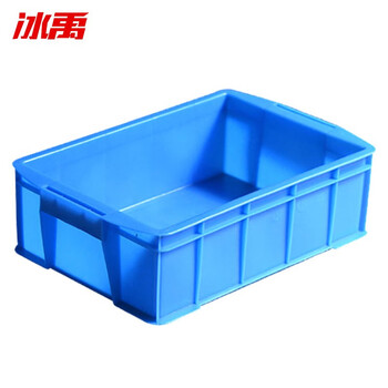 冰禹 BY-1187 塑料周转箱 蓝色加厚 可带盖整理箱  零件盒 物流箱 315箱 外尺寸350*240*105mm