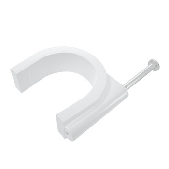 讯浦 圆形钢钉线卡 8mm宽 电线卡钉网线卡钉工程卡墙钉 100个装（1小包）