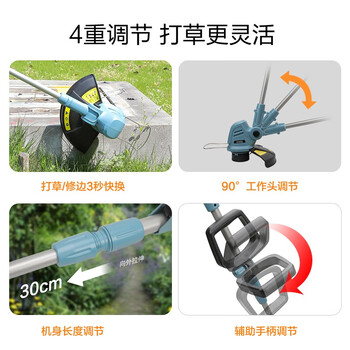 奥晟机械（AOSHENG）电动割草机打草机 小型充电式除草机 草坪电动修剪机足球场草地锂电推草机 2Ah电池
