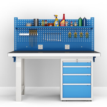 金兽工作台GC2905工具桌打包台四抽柜带挂板棚板1.8米不锈钢台面