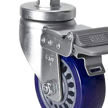 安赛瑞 丝杆刹车脚轮 4英寸中型TPU低噪音轮 承重250KG 滑轮滚轮 易得力定制 16237