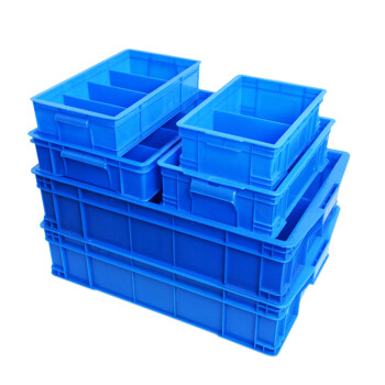 伏兴 分格箱多格塑料收纳盒零件盒周转箱工具箱物料配件盒 蓝色 530八格外590*380*140mm