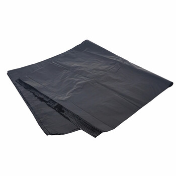 兰诗 LJD-2061 大号加厚黑色平口垃圾袋 物业环卫商用大号塑料袋 100*120cm50个3丝