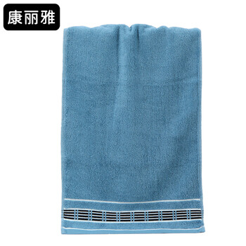 康丽雅 K-0369 清洁毛巾 加厚长方形洗脸巾抹布 34*75CM 井字格蓝色-5个装