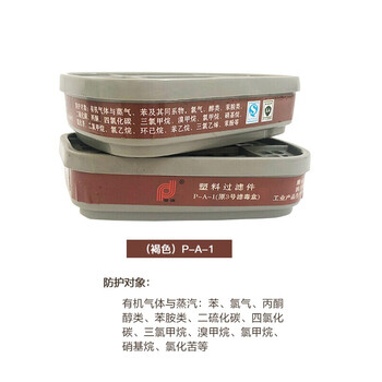 普达 P-A-1滤毒盒 防化工有机气体蒸气(苯/氯/醇类/甲烷/丙酮/苯胺类化合物等) 2个/1对