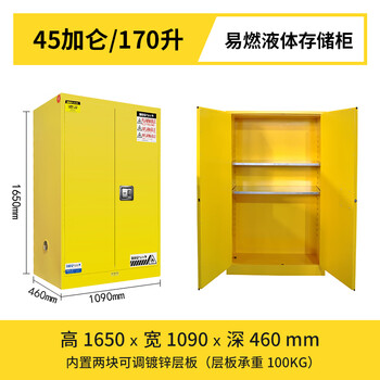 固耐安802005易燃品工业安全柜45加仑170升1650*1090*460mm