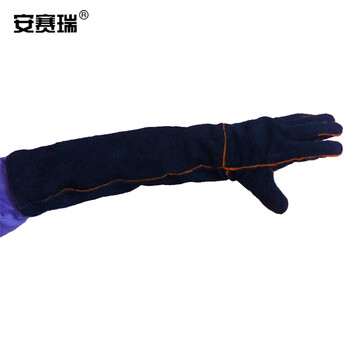 安赛瑞 宠物防咬手套 三层牛皮加长款 野外防毒蛇咬猛犬训犬 长约60cm 28284
