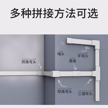 鸣固 pvc线槽配件明装 阴角 阳角 弯头 三通 直接 平弯 堵头 广东型线槽配件 20*10mm六个直接