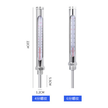 匡建仪表（CONJANT）wng-11金属套温度计 锅炉酒精测水温工业高精度 0-100℃6分螺纹 探杆长度3cm（碳钢） 