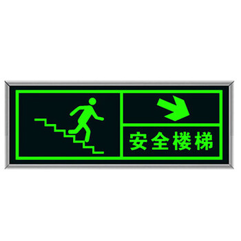 飞尔（FLYER）安全出口指示牌【安全楼梯右下】夜光墙贴地贴楼梯通道疏散紧急逃生标示贴消防标识标牌