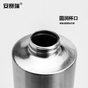 安赛瑞 不锈钢皂液器 浴室卫生间台置手动按压皂液盒 250ml 酒店宾馆洗手液瓶 710279