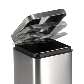 兰诗（LAUTEE）LK1023 脚踏垃圾桶大号方形卫生间垃圾桶办公室纸篓 金属烤漆蓝色12L