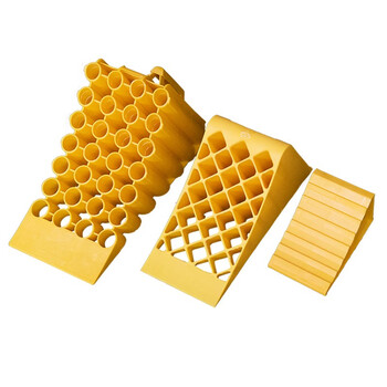 者也 汽车斜坡垫防滑便携式橡胶止退器三角木车位阻 提环止退器空心底 24x16.5x19.5