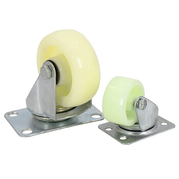 赫思迪格 JG-89 肥仔脚轮转向轮 白PP万向轮 尼龙家具椅子桌椅滑轮 1寸白PP万向轮