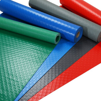 兰诗（LAUTEE）HH1321 工厂车间仓库酒店 PVC防滑地垫 铜钱纹红-1.3米宽*15米长