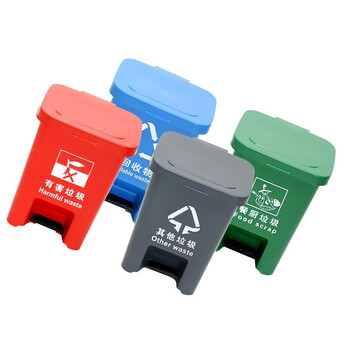 苏识 YJ-A083 60升加厚脚踏桶加厚塑料分类垃圾桶(计价单位：个)绿色