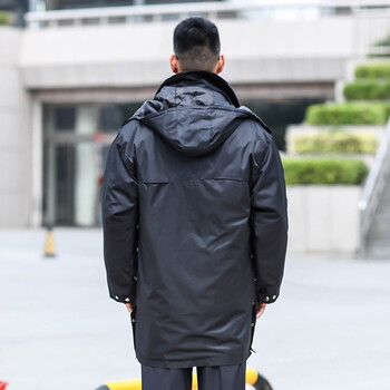 大杨723防寒大衣 中长款 XXL码 冬季加厚翻领工作服保安服棉衣外套 藏蓝色
