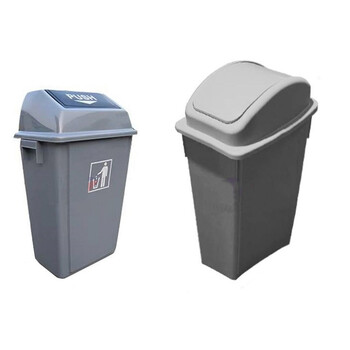 苏识 YJ-A007 环卫垃圾桶 弹盖垃圾桶450*310*750 咖啡色