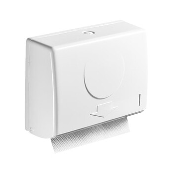 益美得  LSL33233卫生间厕所挂式擦手纸巾盒 带置物款珍珠白【打孔/免打孔两用】