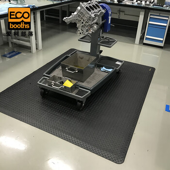 爱柯部落 耐磨型抗疲劳地垫 PVC警示防滑垫90cm×60cm×13.5mm双层加厚耐磨型工厂车间脚垫黑色可定制110376