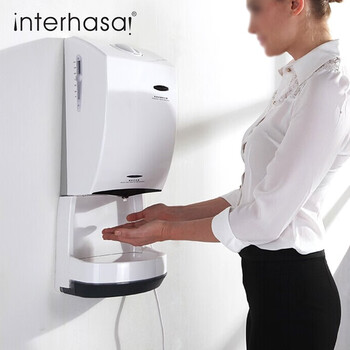interhasa!英特汉莎 全自动感应喷雾式手消毒器 壁挂式净手器 皇室白 HSD-8000 700914