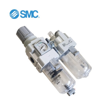 SMC AC40A-04G-2R-B 过滤减压阀+油雾器 圆形压力表 金属杯体 从右向左流动