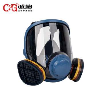 诚格（C&G）防毒面具全面罩 5800+CG803滤盒套装 工业粉尘/有机蒸气/酸性气体防护 深蓝 