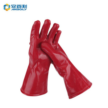 安百利（ANBOLY）ABL-S528 PVC防水耐油耐酸碱隔热手套 35CM 红色 定做 1双