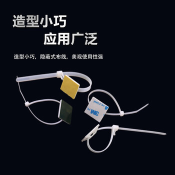 飞尔（FLYER）自粘式扎带固定座 吸盘塑料定位片【25×25mm 绿胶+2.8×200mm 扎带 白色 各100只】