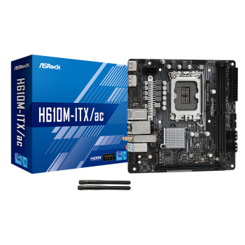 华擎（ASRock）H610M-ITX/ac 迷你主板 支持cpu 12600KF/12400F/13600KF（Intel H610/LGA 1700）
