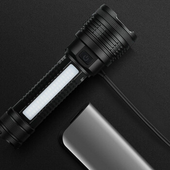 神火 D15双灯模式 LED前灯5档侧灯COB三档 耐用生活防水USB充电电筒 定做 带移动电源功能