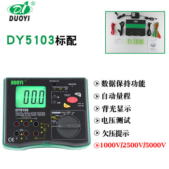 DUOYI（多一） DY5103 绝缘电阻多功能测试仪数显兆欧表 1年维保