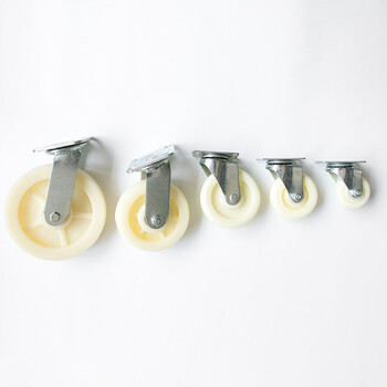 冰禹 BYlj-297 脚轮推车轮子万向轮 加厚脚轮白色尼龙轮 工业脚轮 6寸重型万向刹车轮