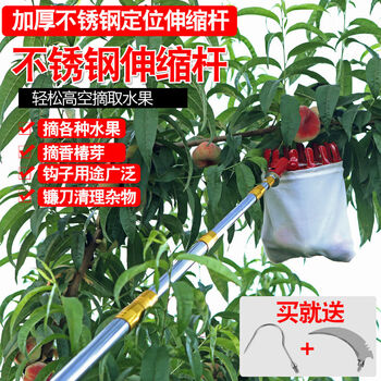 摘果神器伸缩杆摘果器不锈钢高空采摘水果摘柿子琵琶苹果橘子杆联系
