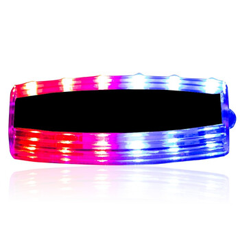 中环力安【黑底无字】肩灯LED充电红蓝爆闪光户外巡逻夜间跑步照明信号肩闪灯保安肩灯