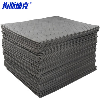 海斯迪克 HKLY-201 工业吸油棉 应急吸油垫吸油毡工业化学品吸附棉 泄露吸油材料 灰色40cm*50cm*2mm