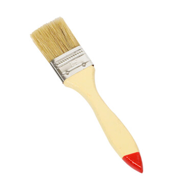 工霸(GONGBA)扁油刷 加厚猪鬃毛油漆刷子 红尖漆柄 1英寸(10把)