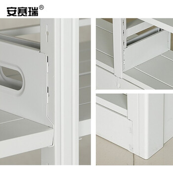 安赛瑞 钢制储物柜 存储展示架 钢制单面双面存储架 木护板双面5层主架 700286