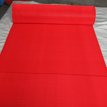 雅的 5.0加密S型疏水镂空PVC地毯 防滑地垫 红色 实心大孔8.5mm 1.2*12米 /张